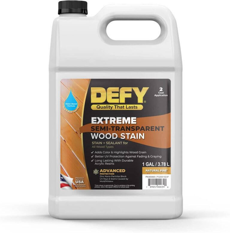 Defy Extreme Wood Stain Natural Pine 1 Gallon | Premium Exterior Wood Protection & Color