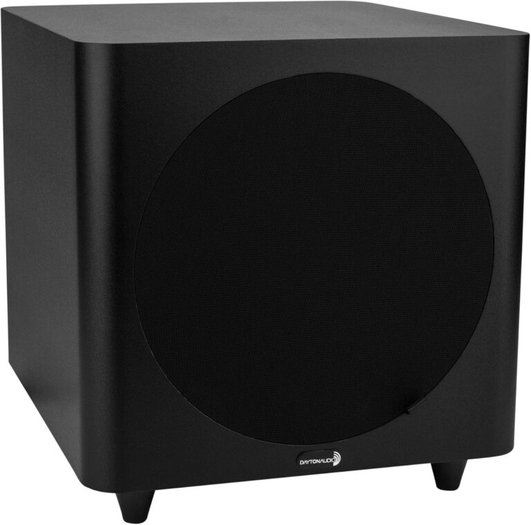 Dayton Audio SUB-800 8″ Powered Subwoofer | Compact Bass for Home Theater & Music