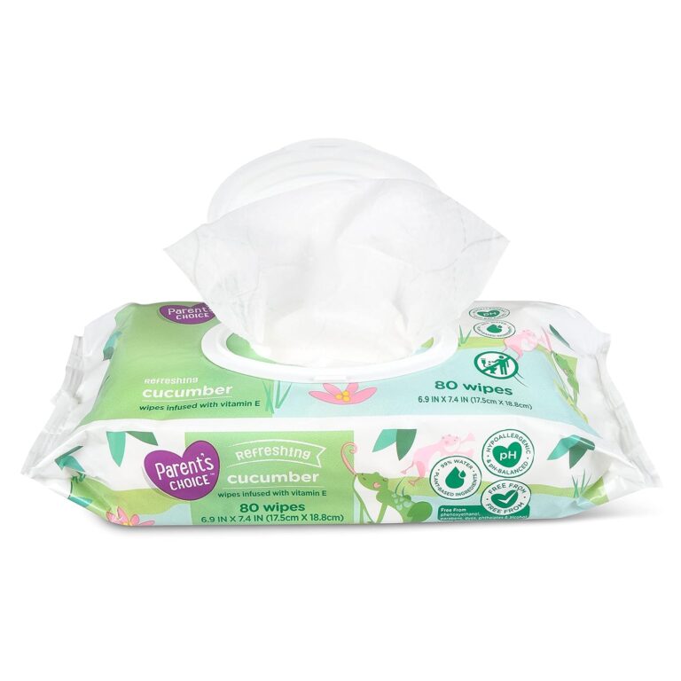 Parent’s Choice Cucumber Scent Baby Wipes with Vitamin E & Aloe, 240 Count Value Pack (3x80ct)