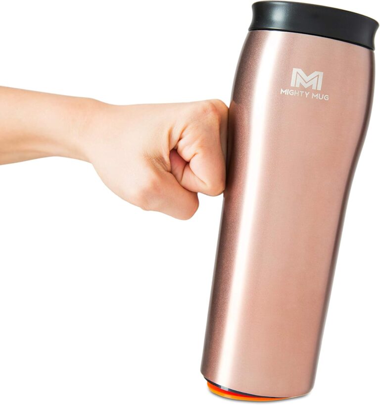 Mighty Mug | The Untippable Mug | Insulated Stainless Steel Tumbler | 16oz Rose Gold | 6-Hour Hot, 24-Hour Cold