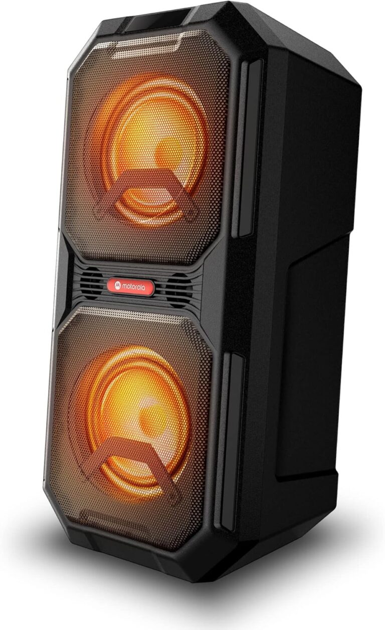 Motorola ROKR 820 Bluetooth Speaker & Karaoke Machine: 80W Power, 20H Playtime, LED Lights, IPX4 for Indoor/Outdoor Party