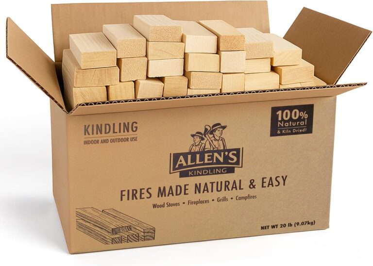 Allen’s Natural Kindling Wood – 20 LB Box of Kiln-Dried Fire Starter Sticks for Campfires, Wood Stoves & BBQ