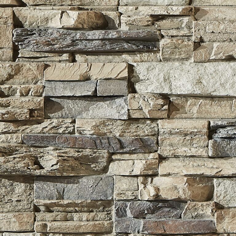Sedona Stacked Stone Siding Panel Sample | Ocean Mist Faux Stone Wall Covering for Interior & Exterior Decor