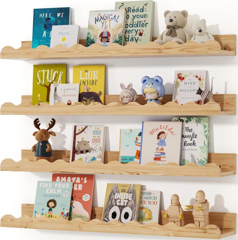 23-Inch Wood Nursery Shelves | Space-Saving Storage for Baby’s Room, Books & Toys