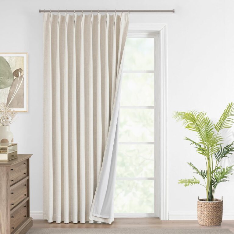 Vision Home Natural Pinch Pleated Blackout Curtains – 60×84 Inch Thermal Insulated Drapes for Living Room & Bedroom