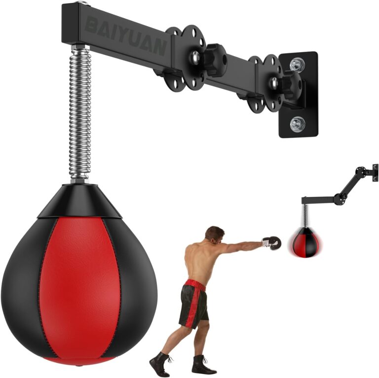 Speed Bag Boxing Punching Bag: Wall Mount, Height Adjustable & Foldable for Home Gym Workout – Adults, Teens & Kids
