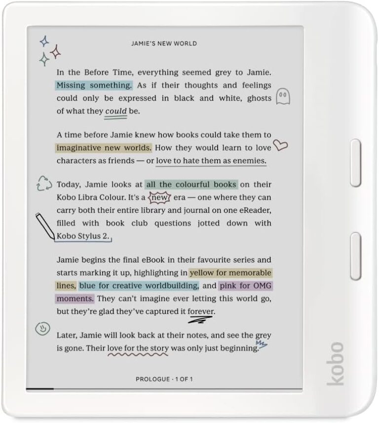 Kobo Libra Colour eReader: 7″ Glare-Free Colour E Ink Display | Waterproof | Audiobooks