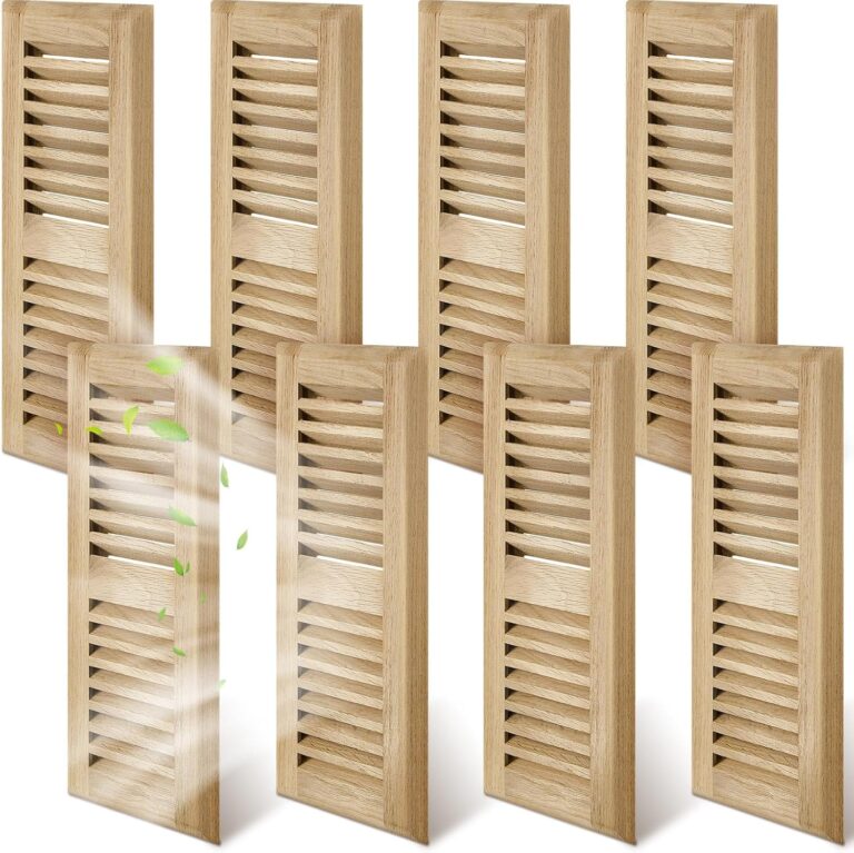 Landical 8 Pcs Red Oak Floor Register Vents, 4×10 Inch Drop-in/Surface Mount Vent Covers, Unfinished