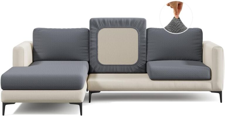 Nolan Interior Magic Sofa Cover – Classic Jacquard Stretch Slipcover | Pet Proof & Easy Install in Charcoal Grey