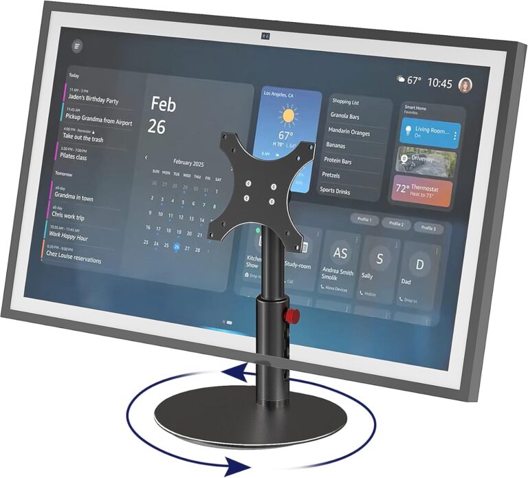 Rotatable Stand for Echo Show 21 & 15 (1st/2nd Gen) | Adjustable Desktop Holder with Tilt & Height