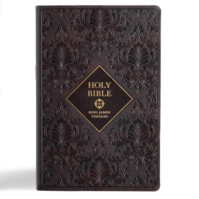KJV Holy Bible Giant Print with Cross-References, Dark Brown LeatherTouch, Thumb Index, Red Letter, Easy-Read Type
