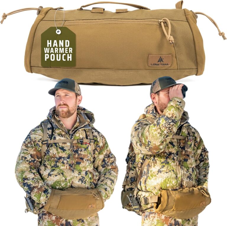 Lone Trail Hunting Hand Warmer Pouch: 9oz Ultra-Light Hand Muff with 500D Water Repellent Exterior & Sherpa Fleece