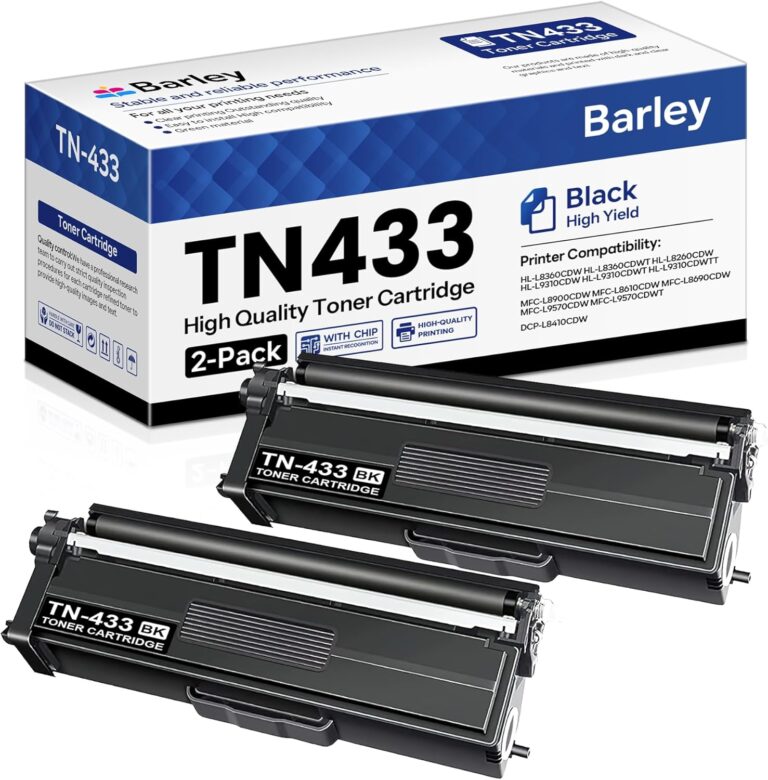 High Yield Black Toner Cartridge Replacement for Brother TN433 TN-433 | Compatible with MFC-L8900CDW, HL-L8360CDW