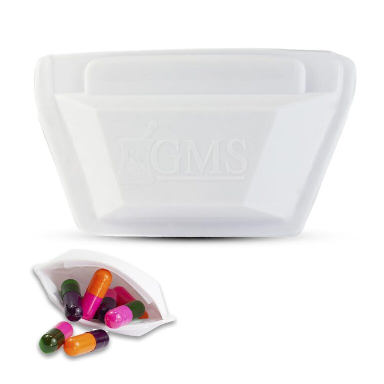 GMS Squeezable Pocket Pill Case: Small, Lightweight Pill Organizer for Secure Travel & Daily Use