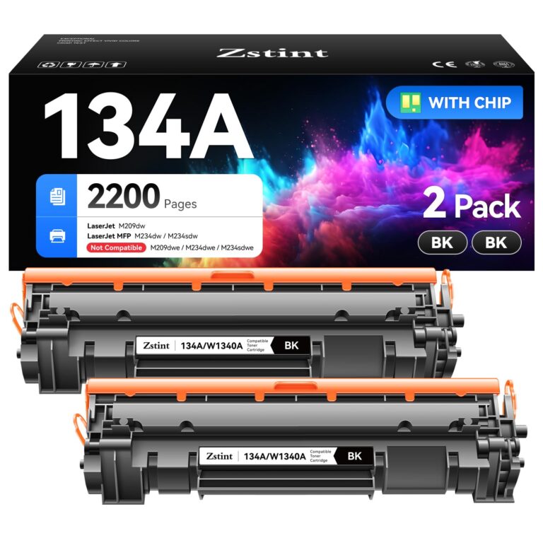 HP 134A Toner Cartridge 2-Pack – High Yield Black Toner with Chip for HP LaserJet M209dw, M234dw Printers